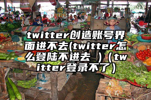 twitter创造账号界面进不去(twitter怎么登陆不进去 )（twitter登录不了）