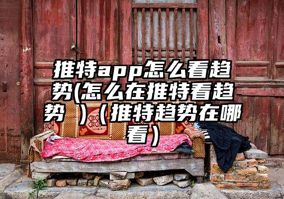 推特app怎么看趋势(怎么在推特看趋势 )（推特趋势在哪看）