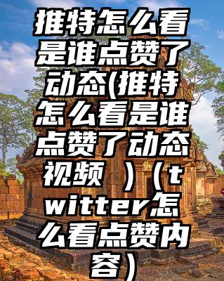 推特怎么看是谁点赞了动态(推特怎么看是谁点赞了动态视频 )（twitter怎么看点赞内容）