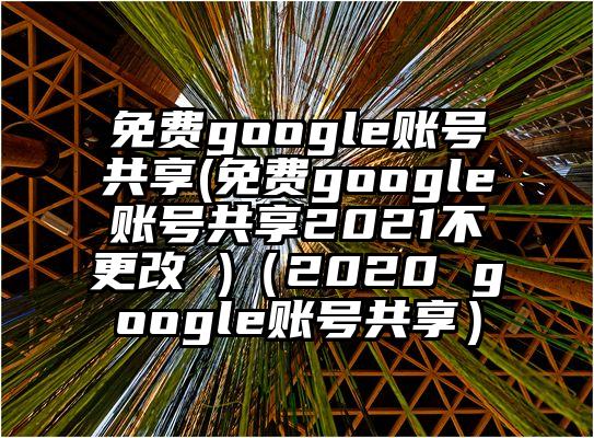 免费google账号共享(免费google账号共享2021不更改 )（2020 google账号共享）