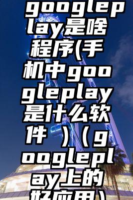 googleplay是啥程序(手机中googleplay是什么软件 )（googleplay上的好应用）