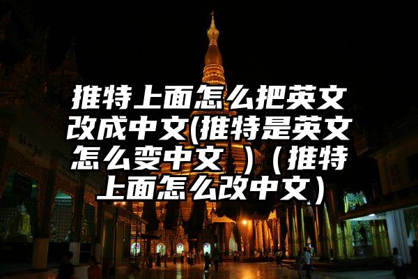 推特上面怎么把英文改成中文(推特是英文怎么变中文 )（推特上面怎么改中文）