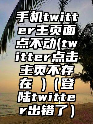 手机twitter主页面点不动(twitter点击主页不存在 )（登陆twitter出错了）