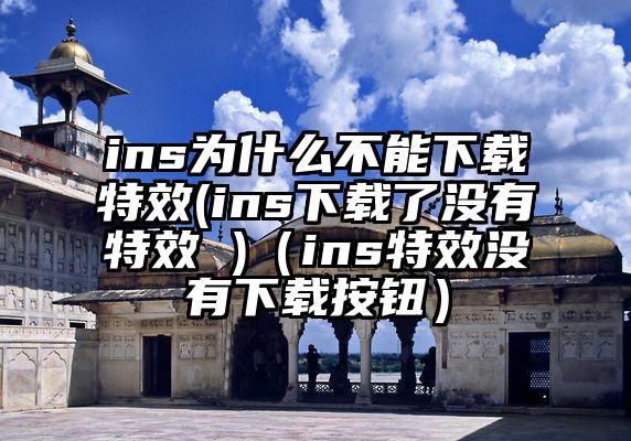 ins为什么不能下载特效(ins下载了没有特效 )（ins特效没有下载按钮）