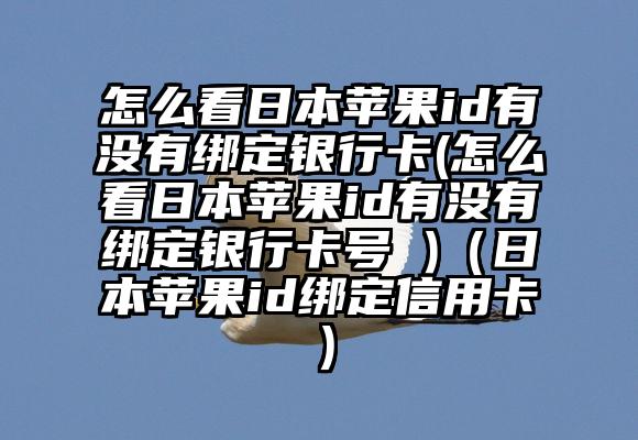 怎么看日本苹果id有没有绑定银行卡(怎么看日本苹果id有没有绑定银行卡号 )（日本苹果id绑定信用卡）