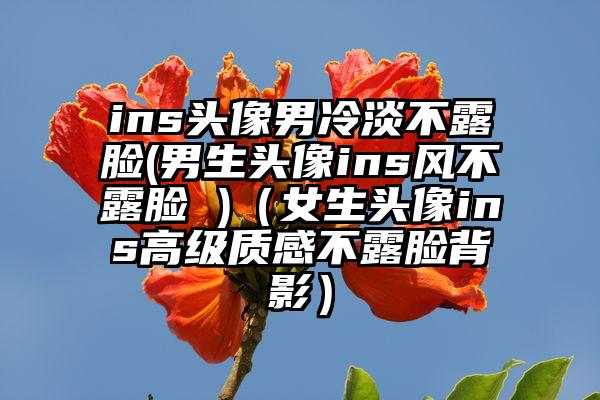 ins头像男冷淡不露脸(男生头像ins风不露脸 )（女生头像ins高级质感不露脸背影）