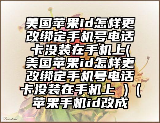 美国苹果id怎样更改绑定手机号电话卡没装在手机上(美国苹果id怎样更改绑定手机号电话卡没装在手机上 )（苹果手机id改成