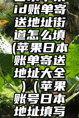 日本苹果id账单寄送地址街道怎么填(苹果日本账单寄送地址大全 )（苹果账号日本地址填写）