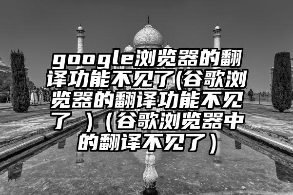 google浏览器的翻译功能不见了(谷歌浏览器的翻译功能不见了 )（谷歌浏览器中的翻译不见了）