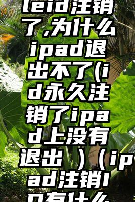 把美国appleid注销了,为什么ipad退出不了(id永久注销了ipad上没有退出 )（ipad注销ID有什么后果）