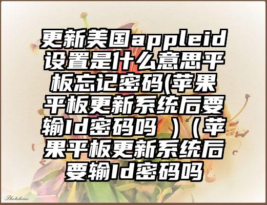 更新美国appleid设置是什么意思平板忘记密码(苹果平板更新系统后要输Id密码吗 )（苹果平板更新系统后要输Id密码吗