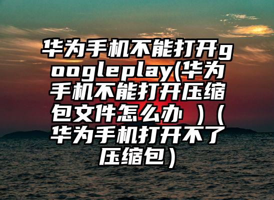 华为手机不能打开googleplay(华为手机不能打开压缩包文件怎么办 )（华为手机打开不了压缩包）