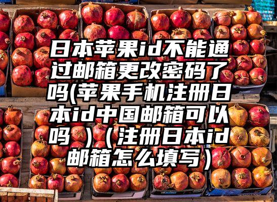 日本苹果id不能通过邮箱更改密码了吗(苹果手机注册日本id中国邮箱可以吗 )（注册日本id邮箱怎么填写）