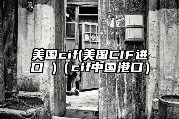 美国cif(美国CIF进口 )（cif中国港口）