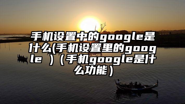 手机设置中的google是什么(手机设置里的google )（手机google是什么功能）