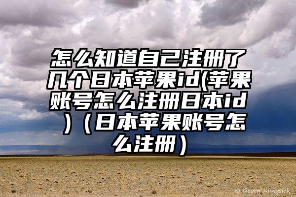 怎么知道自己注册了几个日本苹果id(苹果账号怎么注册日本id )（日本苹果账号怎么注册）