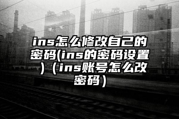 ins怎么修改自己的密码(ins的密码设置 )（ins账号怎么改密码）