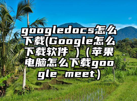 googledocs怎么下载(Google怎么下载软件 )（苹果电脑怎么下载google meet）